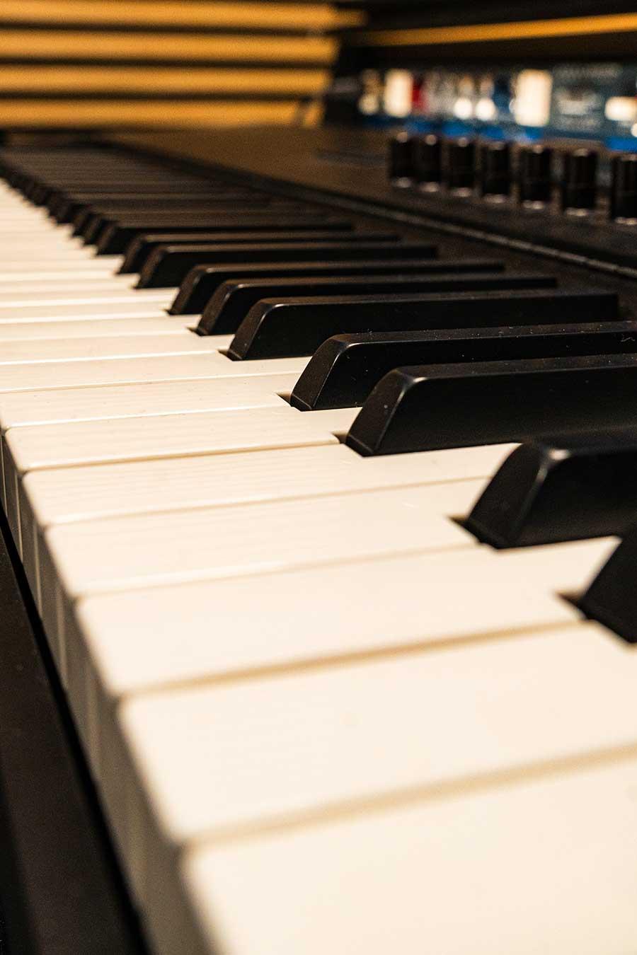 Dettaglio della tastiera in studio per la fase di crescita